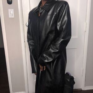 GORGEOUS I.AM.GIA LONG FAUX LEATHER TRENCH JACKET
